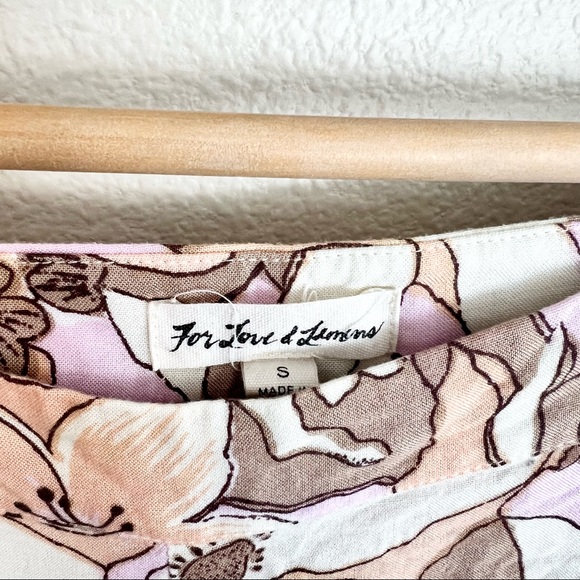 FOR LOVE & LEMONS Renato Floral Flared Pants in Tan Pink - Picture 7 of 10